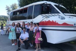 Amphibious Splash Tour on the water & on the land in Salzburg - The first big moment: Müllnersteg and the river stretch